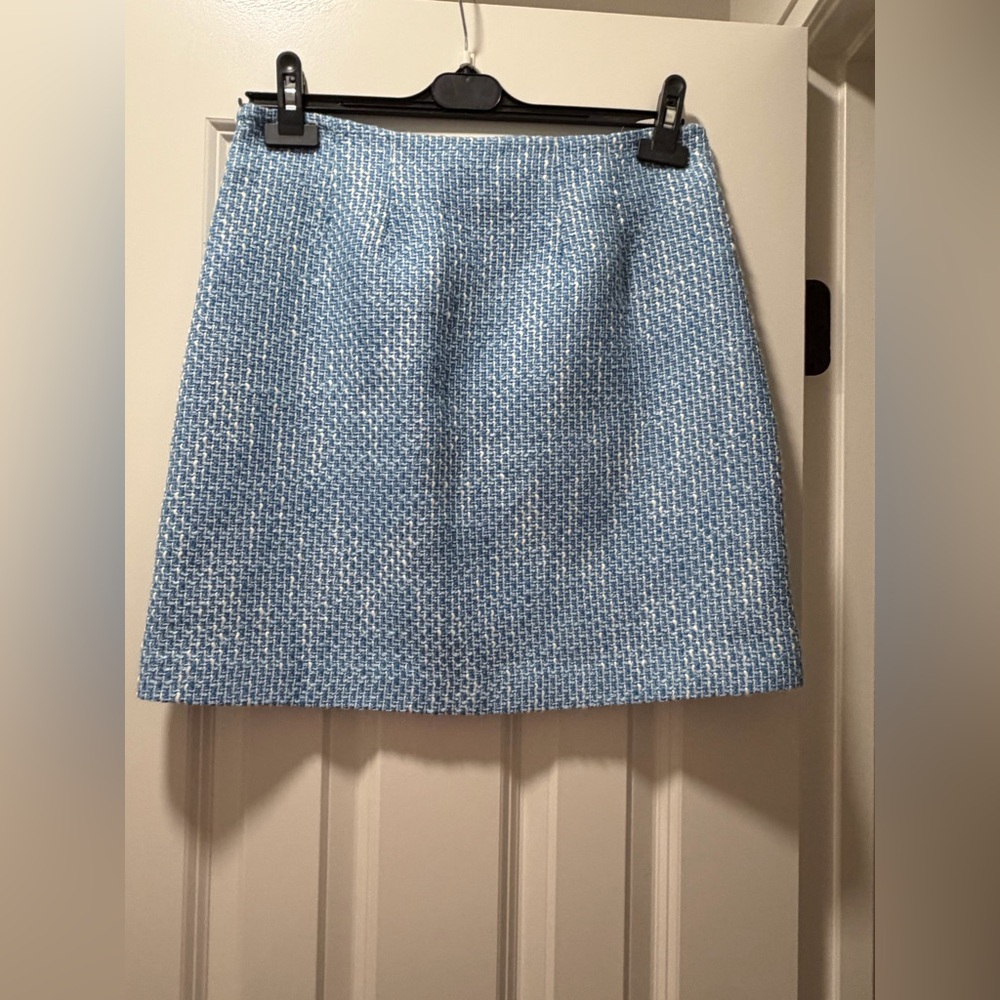 LOFT Blue and White A-Line Skirt